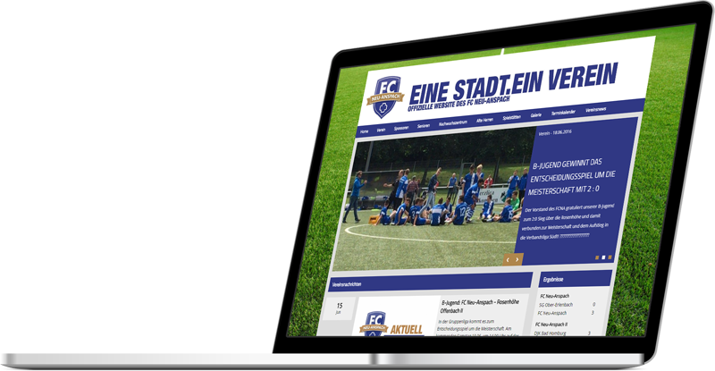 Screenshot einer TeamSports 2 Website