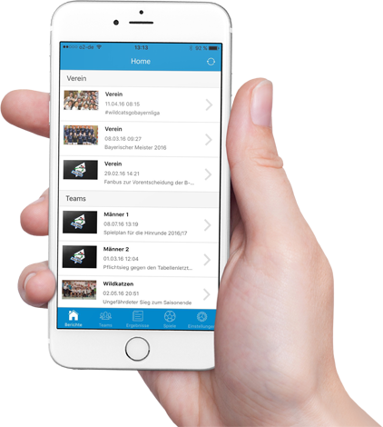 Screenshot einer TeamSports 2 App